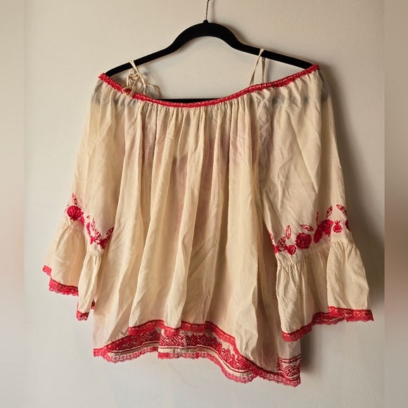 Love Sam Cold Shoulder Peasant Blouse Size Small - Picture 11 of 12